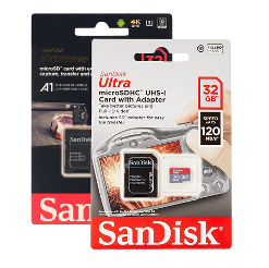 Sandisk Ultra Plus and Sandisk Extreme Micro SD cards still in packaging.