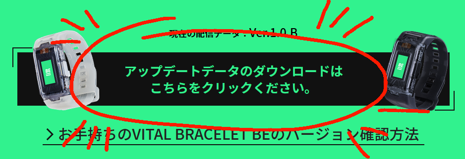 A button to download the patch with a VBBE on each side. It is circled in red.